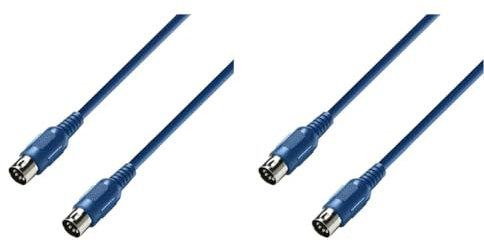 Adam Hall Cables 3 STAR MIDI 0075 BLU - Cable MIDI 0,75 m azul (Paquete de 2)