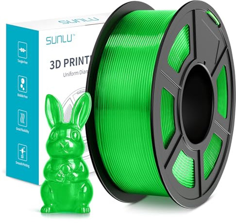 SUNLU PVB Filament 1,75mm, 3D Druckerfilament, IPA-Alkoholpolitur für ein Glasähnliches Finish, Glatte Textur, 3D Druckfilament PVB Passend für die Meisten FDM 3D, 1kg Spule, Transparentes Grün