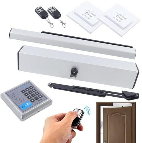 Automatic Swing Door Opener, Electric Automatic Door Opener with Access Control, Heavy Duty Swing Door Closer, Brushless Motor Push Button Swing Door Motor Door Opener 120 Degree Max, Opening Angle (