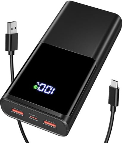 Power Bank 23800mAh, 22.5W Bateria Externa Carga Rapida PD & QC 3.0 USB C Cargador Portatil, con Digital Display 3 Salidas,Compatible con iPhone 15 14 13 12 Pro MAX Samsung Xiaomi Huawei Airpods