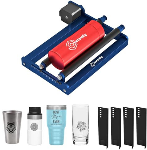 Creatorally Rotationswalze für Lasergravierer, Rotary Roller mit 17,5 cm Höhenvergrößernde Säule, Gravur Hilfsmodul 360° Y-Achse für Laser Tasse, Zylindrisches Objekt
