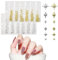 Gold Silver Star Nail Charms, 750 Pcs Mixed Stars Nail Art Charms Nail Studs Punk Metal Rivet Stickers Nail Jewels 3D Nail Art Decorations Accessories for Women Girls Nail Design DIY Crafts