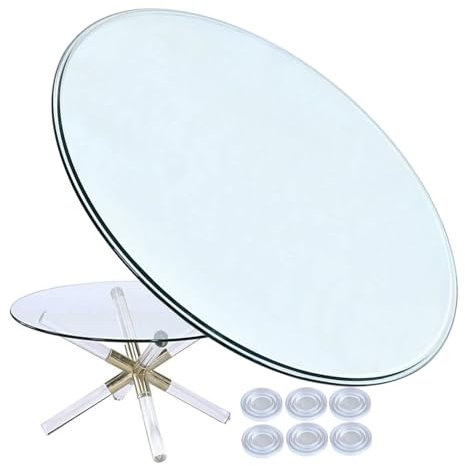 Glastischschutz, rund, Ersatz for Glastischplatte – for Gartentische im Freien, Tischplatte aus gehärtetem Glas, rund(80cm(32 IN))