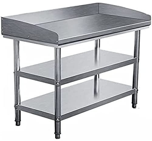 Mesa de preparación al aire libre con fregadero y estantes de almacenamiento para camping, pícnics, estación de barbacoa portátil para cocina al aire libre y fiestas (47 x 23 x 31 pulgadas)