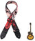 Gitarrengurt, Verstellbarer Gitarrenband, Bass Gurt, Verstellbarer Gitarrengurt mit Lederende, Guitar Zubehör für E-Gitarre, Westerngitarre, Akustikgitarre, Bass, für Kinder & Erwachsene (Rot)