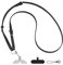 GOODAYY Phone Lanyard Crossbody, Leather Mobile Phone Strap Adjustable Length with Durable Metal and Nylon Patch, Handbag Chain Style Universal Phone Accessories (Silver Metal, Black)
