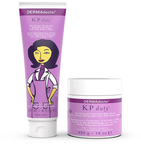 DERMAdoctor KP Bump Eraser Body Scrub 453.6 g with Lotion 226.8 g 10% AHA + PHAs Dermatologist Formuliertes Peeling - 687 ml