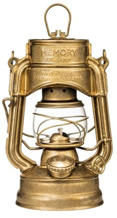 Thous Winds Retro Sturmlaterne, Petroleumlampe Outdoor (Sturm Version), “Memory” Kerosin Laterne für Outdoor, Camping, Wandern, Terrasse, Picknick - Winddicht, mit Tragegriff, Messing