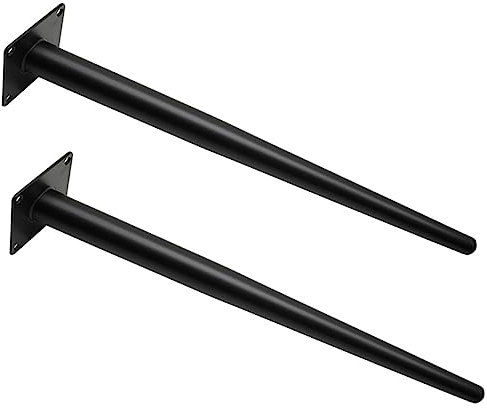 HOMSFOU Lot De 2 Pieds De Meuble en Fer Noir pour Bureau Chaise Industrielle Table À Manger Table Haute Meuble De Cuisine Moderne