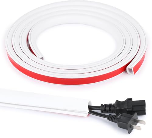 Goulotte de câbles autocollante Flexible Semi-Circulaire en Silicone pour Cacher 2 à 3 câbles, 1 m, Blanche, 26 x 18 mm (3 Meter)