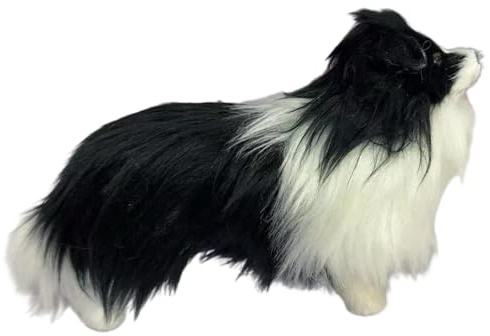 Vistnale Border Collie Stofftier, realistisches stehendes Hundestofftier, 7, 5 x 2, 8 x 4, 7 Zoll weicher Hundeplüsch für Heimdekoration, Geburtstag |.Tiere Teddybären