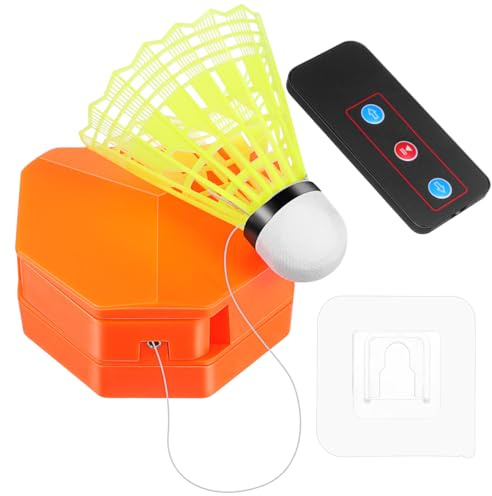 Toyvian Badminton Solo Trainer Electric Rebound Trainer with Remote Control | Electric Rebound Design, Remote Control Included, Solo Practice at Home, Nylon Shuttlecock