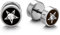 Flongo Damen Ohrringe Männer Ohrstecker Zirkonia Edelstahl Strass Ohrstecker Gestüt Stecker Ohrringe Fake Tunnel Illusion verjüngt Cheater Faux Fakeplugs Ohrschmuck Silber Gold Schwarz Stern