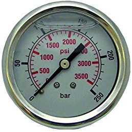 PressurewasherpartsUK Pressure Washer Pressure Gauge 0-160 Bar 2300 Psi S/S Body Glycerine Filled