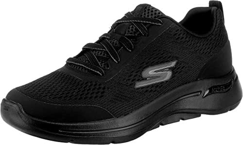 Skechers Herren Go Walk Arch Fit Idyllic Sneaker, Black Textile Synthetic Trim, 45.5 EU