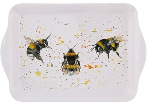 Bree Merryn BRE0230 Tea Tray, Melamine, 21 x 14.5 x 1.5, White Black Yellow