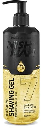 NISHMAN Shaving Gel 7 Fresh Active Rasiergel Gold One 400 ml