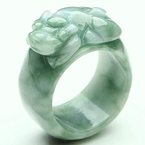 N/V Burmesischer Jadeit Ring Schwimmend Grün Pi Show Jade Ring