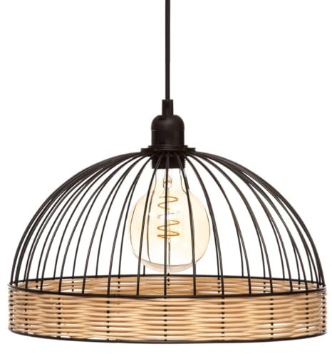 Atmosphera – Hängeleuchte mit Kabel Suwa – Metall & Rattan D35 cm