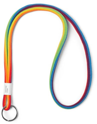 PANTONE Design-Schlüsselband Key Chain Long, Schlüsselanhänger zum Umhängen, robust und farbenfroh, Pride Colors, Nylon, Lang, 18618