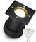 lambado® LED Bodenstrahler für Außen in Schwarz - Wasserdicht & Befahrbar inkl. 5W GU10 Strahler warmweiss - Eckige Bodenleuchte/Bodeneinbaustrahler IP67 für Terrasse & Garten