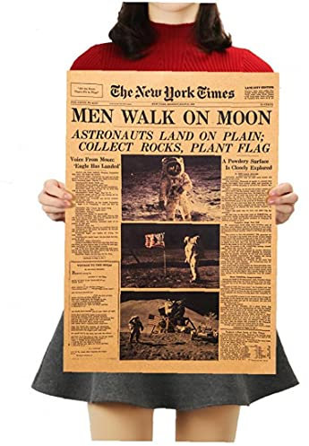 TOSSPER Apollo 11 Mond Landung New York Times Vintage Poster Kraftpapier Kinderzimmer Dekoration Wandaufkleber