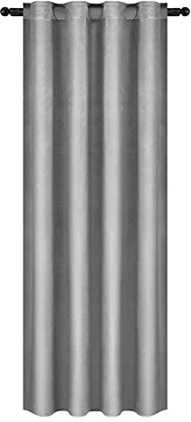 WOLTU 2 Stücke Samtvorhänge, für Schlafzimmer Wohnzimmer, Verdunklungsvorhang mit Kräuselband Thermogardine, 300 g/m² Schwere Samtige, 140 x 245 cm, Mittelgrau