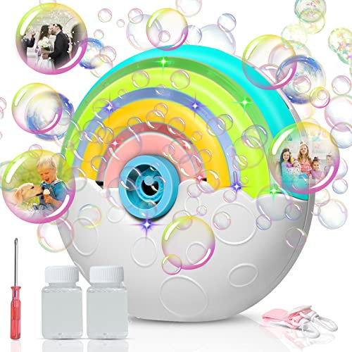 Panamalar Macchina Bolle per Bambini, Automatico Soffiatore Portatile 2000+ Bolle al Min per Interno Festa di Compleanno di Matrimoni all'Aperto, 2 Soluzioni Incluse