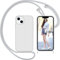 Nupcknn für iPhone 13 Hülle mit Band, Liquid Silicone Handykette Handyhülle (Abnehmbar Einstellbar) Necklace mit Kordel zum Umhängen Handy Kette Kratzfestes Stossfest Schutzhülle (Grau, 6.1)
