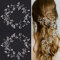 TSHAOUN 2 Stück Brautschmuck Perle und Kristall Perlen Brautschmuck Haarschmuck Vine Hochzeit Head Stück Haarschmuck, Strass Kopfschmuck Für Damen Mädchen Brautjungfern Abschlussball (50cm,Silber)