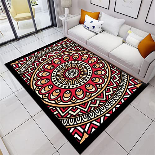 RUGMRZ Teppich Gemustert Kreative Geometrie Salon Auslegware rot gebetsteppich Kinder teppiche Teppich Gemustert Teppich weich 100x160CM
