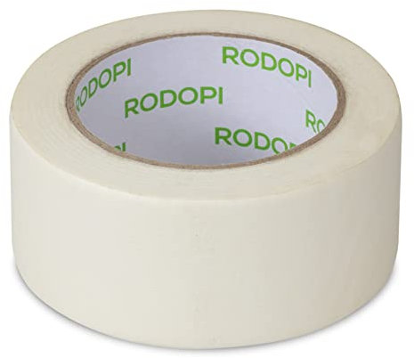 Julido Rodopi Malerkrepp 50mm x 50m, weiß, Profi Abklebeband Maler, 1 Rolle Abdeckband zum Abkleben bei Renovierungs- und Malerarbeiten