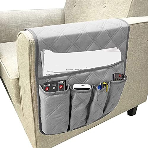 YKKJ Sofa Armlehnen Organizer,Rutschfeste Caddy-Tasche Betttaschen Anti-Rutsch Aufbewahrungstasche für Couch, Sessel,Handy, Bücher, Zeitschriften, TV-Fernbedienung