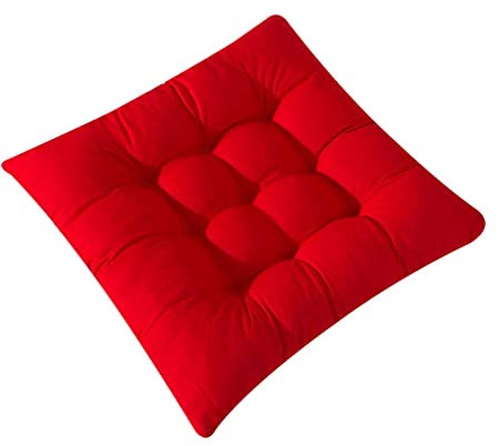 FANSU Coussin de Chaise Lot de 1 2 4 6, Galette de Chaise 45x45cm avec Attache, Coussins de Chaises Epais, Coussin pour Chaise de Salle à Manger et Jardin (6 Pièces,Rouge)