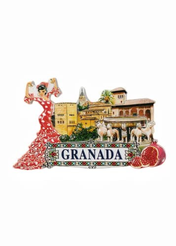 Imán para nevera de Granada España, recuerdo de viaje, decoración de nevera, 3D magnética, colección de manualidades