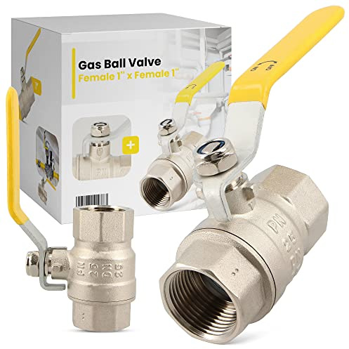 Gas Kugelhahn Gashahn Gas-Absperrhahn 1 x 1 IG Messing Kugelventil Absperrventil Hebelgriff Gaskugelhahn Flüssigkeiten Gas Absperrung