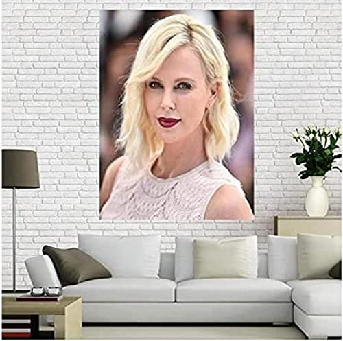 Poster Charlize Theron Schauspielerin Star Poster Porträt Bilder Leinwand Malerei Poster Und Drucke Home Decor 50X70Cm Kein Rahmen