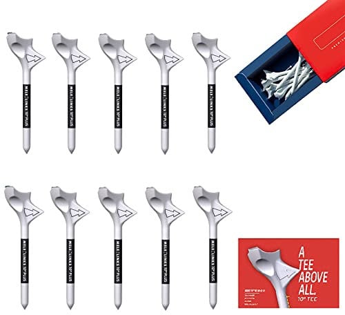 Vinuwu 10 Pcs Golf Tees Unbreakable 10 Degrees Golf Tees Plastic Professional Wear Resistant Increase Distance Golf Accessories