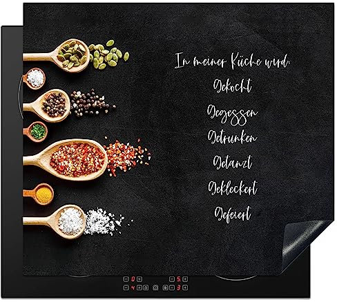 KitchenYeah© Herdabdeckplatte Einteilig Ceranfeld Abdeckplatte Küche Deko Ceranfeldabdeckung Herdabdeckung Induktionsmatte Zitate & Sprüche - In meiner Küche.. - 59x52 cm