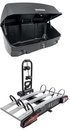 Menabo Alcor 3 Mizar Box Set Fahrradträger Heckbox Heckträger kompatibel mit 3 Fahrräder TÜV