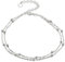 Aka Gioielli® - Bracelet de Cheville Femme en Argent 925 Sterling - Chaîne Double avec Boules - Longueur réglable