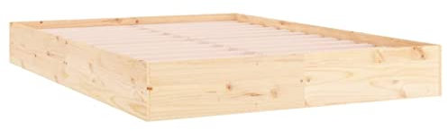 vidaXL Massivholzbett Bettgestell Lattenrost Doppelbett Bettrahmen Schlafzimmerbett Bett Holzbett Schlafzimmermöbel 180x200cm Kiefernholz