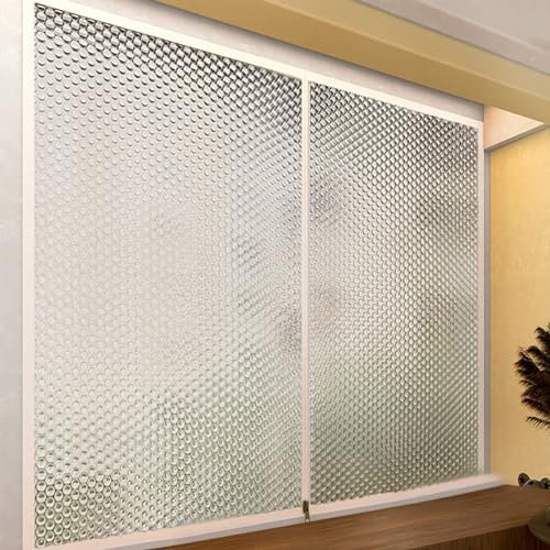 Película Aislante para Ventanas de Invierno Kit de Aislamiento de Ventana Protector de Cortina Sellado,Lámina de Plástico de Aislamiento Térmico a Prueba de Frío (150x150cm/59x59in,A)