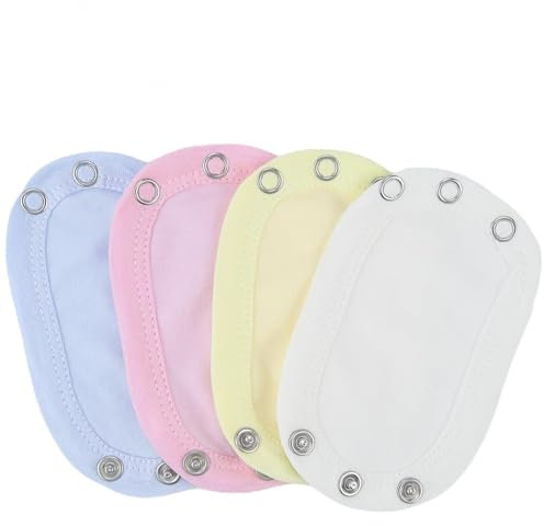 Baby Bodysuit Extender mit Druckknopf 4 Stück Strampler Verlängerung für Overall Jumpsuit Spielanzug mit Einstellbare Länge