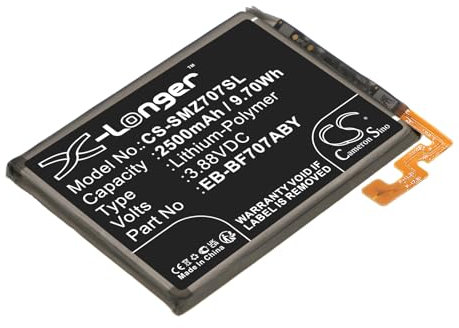 Cameron Sino Batterie de rechange pour Samsung Galaxy Z Flip 5G, SM-F7070, SM-F707B, SM-F707U, SM-F707U1, SM-F707W PN : Samsung EB-BF707ABY, GH82-23867A 2500 mAh / 9,65 Wh
