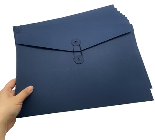 10 Stück Dokumententasche A4 Kraftpapier Aktentasche Aktenordner Ordnungsmappe Verdickt Umschläge Organisation mit Externe Taste Wickeldichtung Design Klein Kraft-Umschlag für Büro Schule Zuhause