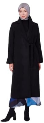 ARMİNE Seitlich gebundener Mantel – moderne und elegante Hijab-Mode | 42 - Schwarz