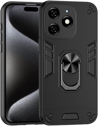 Protective Case Compatible with Tecno Spark 20 Phone Case with Kickstand & Shockproof Military Grade Drop Proof Protection Rugged Protective Cover PC Matte Textured Sturdy Bumper Cases Smartphone Slim