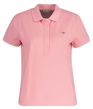 GANT Damen Slim Sheild Cap Sleeve Pique Polo Polohemd, Geranium PINK, Medium
