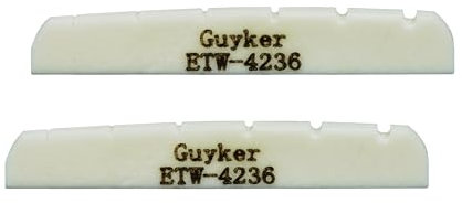 Guyker 42mm Guitar Bone Nut - White Pre-Slotted Bone Nuts for 6 String ST Strat Style Electric Guitar Replacement Parts Accessories 42mm*3.5mm*6mm (2 Pieces), ETW-4236